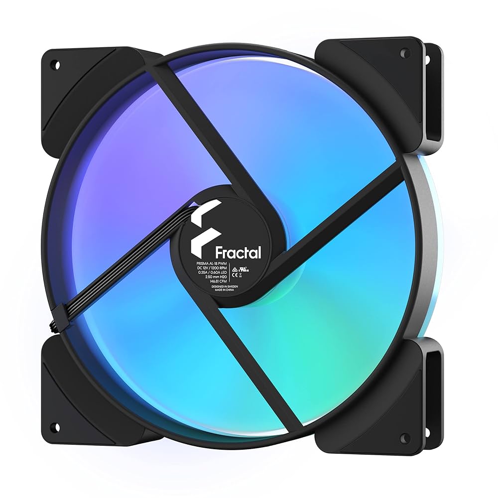 Fractal 180mmファン 2個セット 180mmファン×2でハイエンド構成も余裕で冷えるATXケース